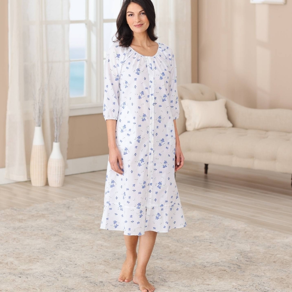 Cuddledown Lanie Floral Cotton Gown NWOT Size M